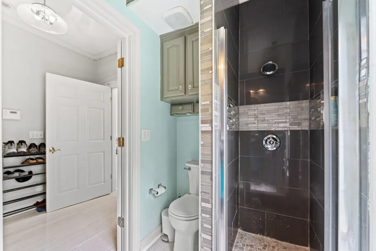 Downstairs bathroom and mudroom area