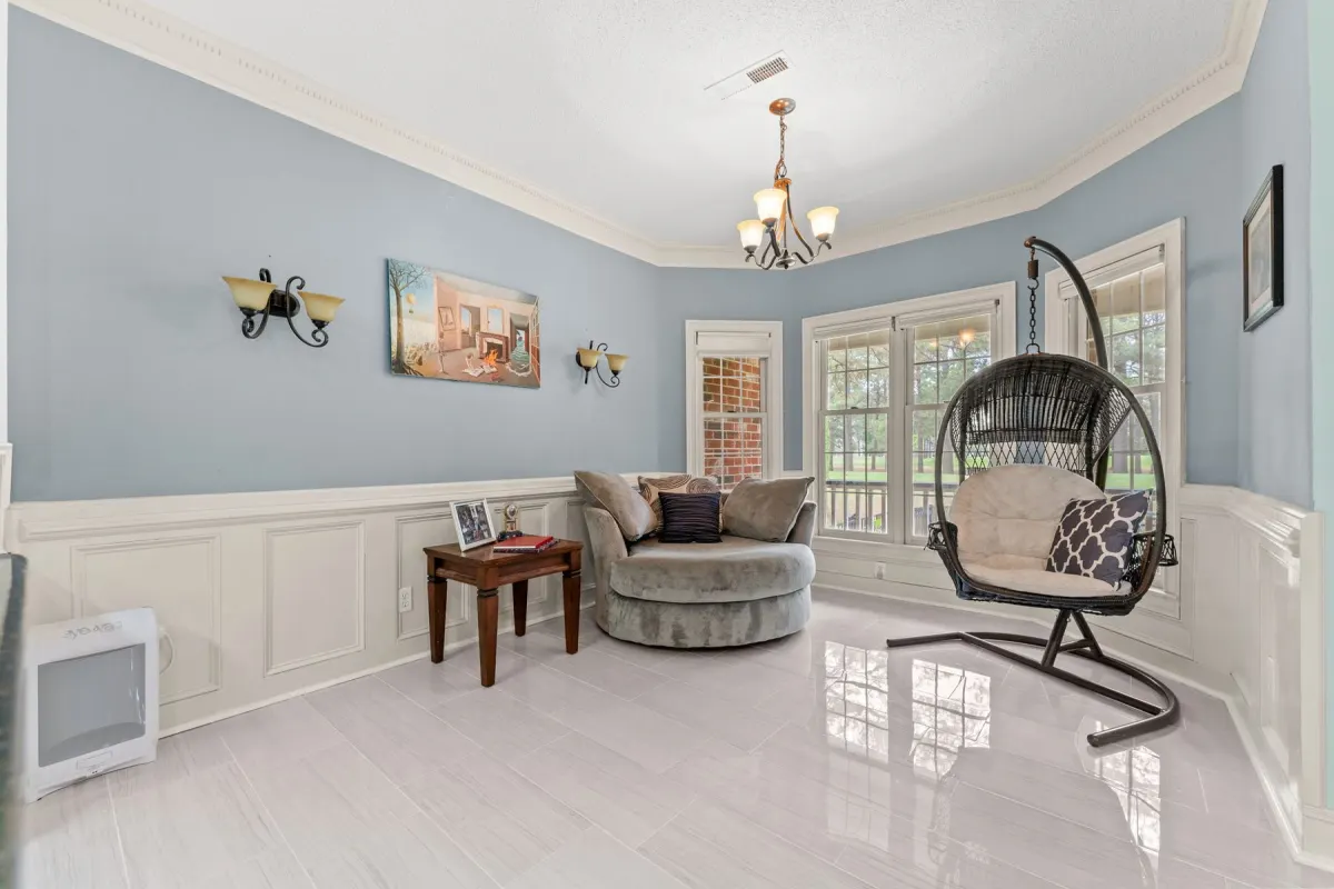 Comfortable reading nook with natural light