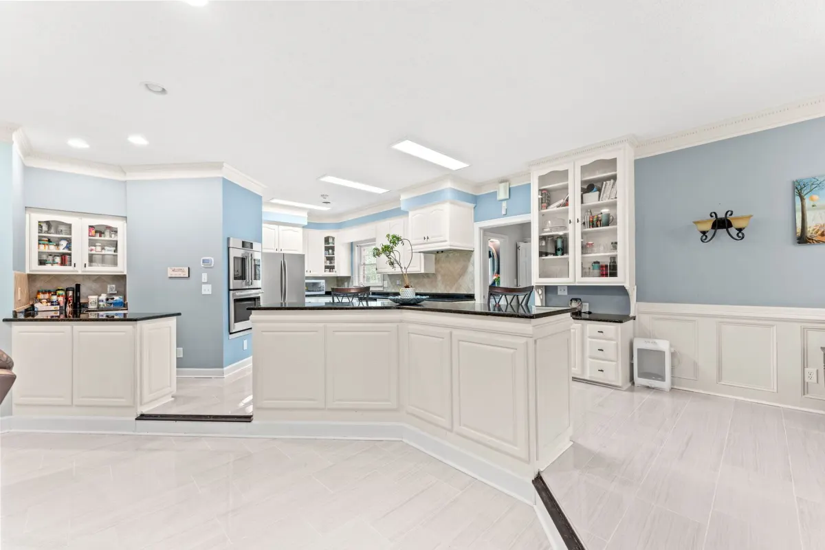 Spacious kitchen with high-end appliances